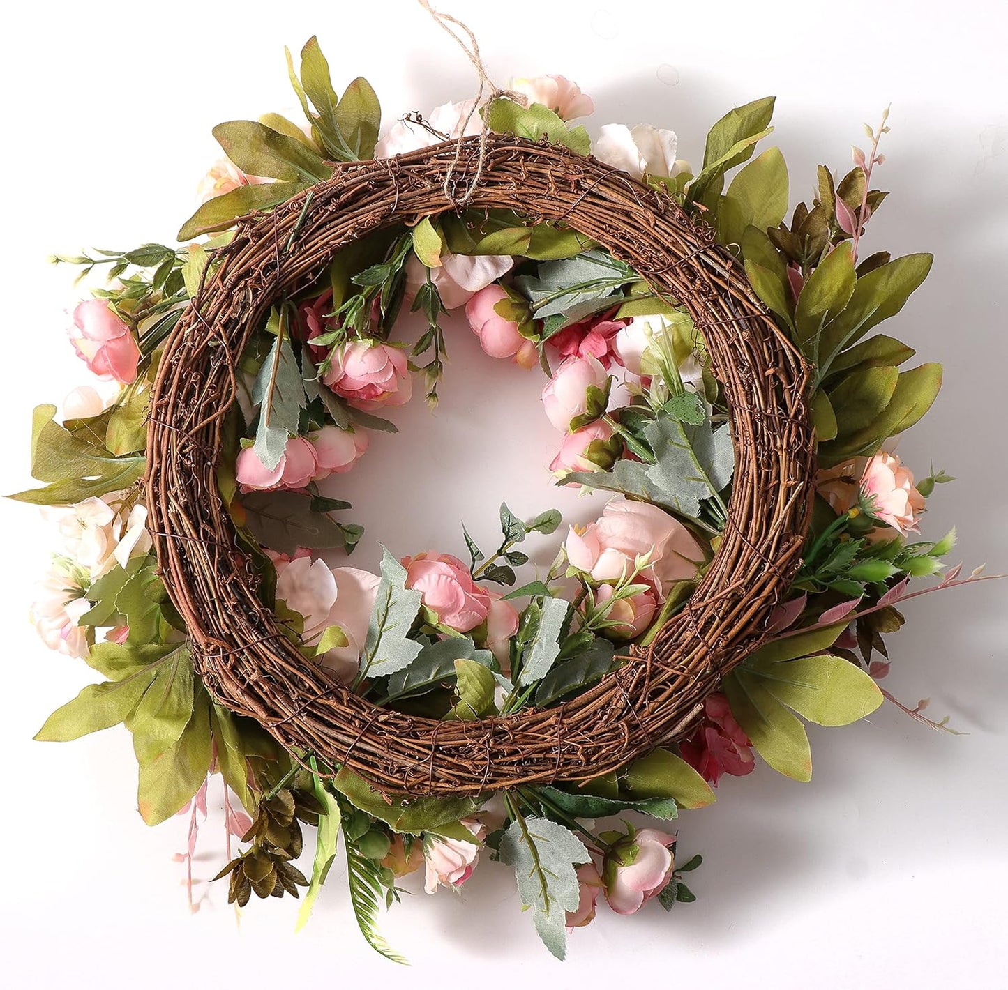 Peony Spring Wreaths for Front Door Outside Rose Summer Wreaths Full 16 Inch Handmade Spring Wreaths Summer Wreaths Fall Wreaths Winter Wreaths for Front Door Wall Window Decor